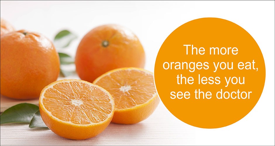 The more oranges you eat, the less you see the doctor